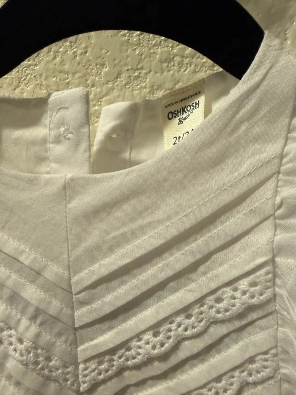 OshKosh B'gosh White Lace Dress 💯% Cotton Ruffle Size 2T Toddler,Party or Spring